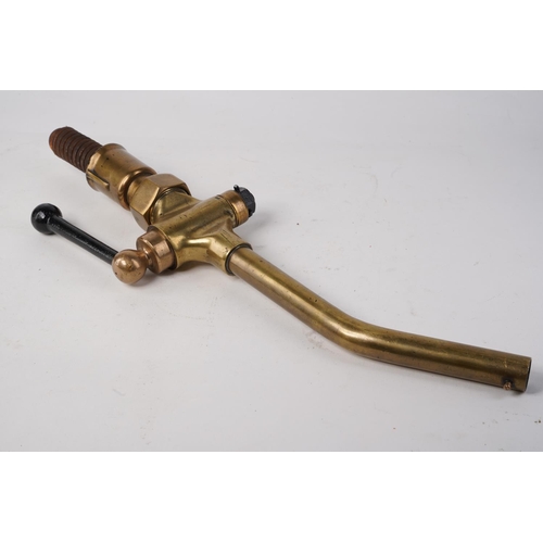 644 - An antique brass petrol pump nozzle.