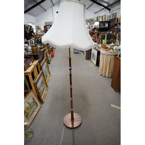 62 - A vintage standard lamp and shade