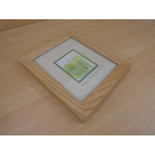 30 - A stunning pine framed handstitched floral picture by Sybil Moses '97.