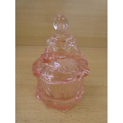 33 - A vintage Westmoreland Glass dressing table jar/trinket dish.