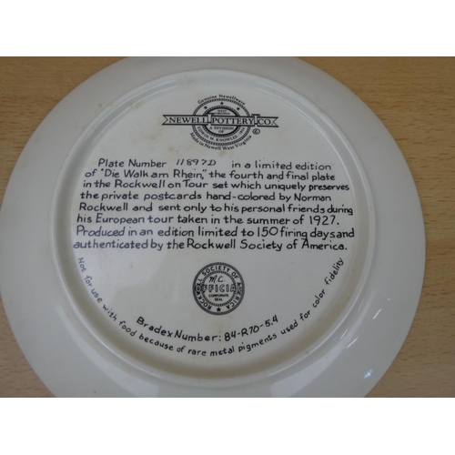 37 - A boxed Newell Pottery Co limited edition collectors plate 'Die Walk am Rhein'.