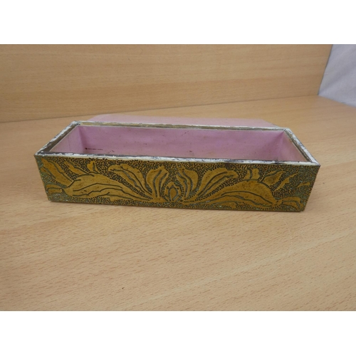 144 - A vintage brass patterned jewellery box.