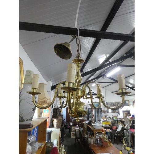 191 - A five branch gilt brass centre light fitting.