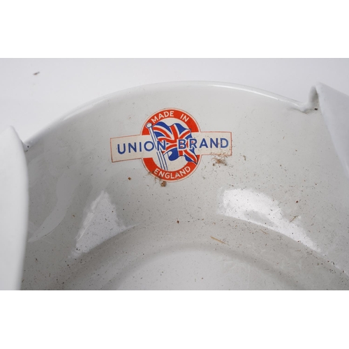 210 - A vintage Union Brand enamel bed pan.