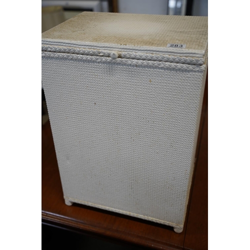 283 - A vintage lloyd loom style linen box.