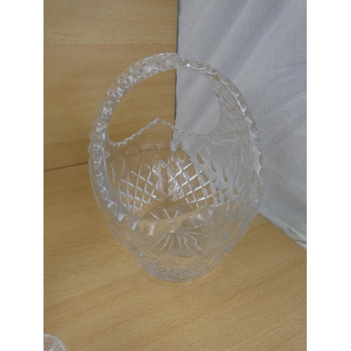 326 - A stunning vintage glass ridged cake plate, a pair of glass candlesticks and lots more.