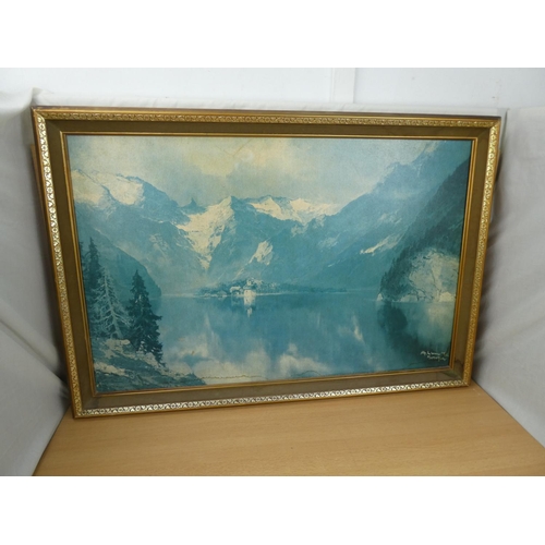 344 - A vintage framed picture, measuring 83x57cm.