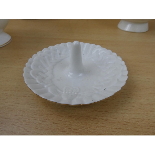 450 - A Belleek pottery table lamp base, a Royal Tara Irish porcelain bowl and lots more.