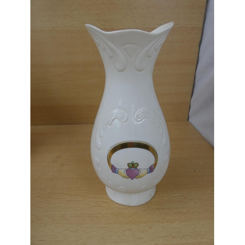 450 - A Belleek pottery table lamp base, a Royal Tara Irish porcelain bowl and lots more.