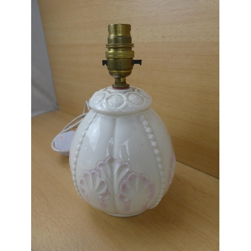 450 - A Belleek pottery table lamp base, a Royal Tara Irish porcelain bowl and lots more.