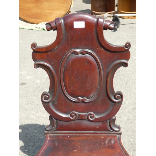 463 - An antique mahogany shield back chair.