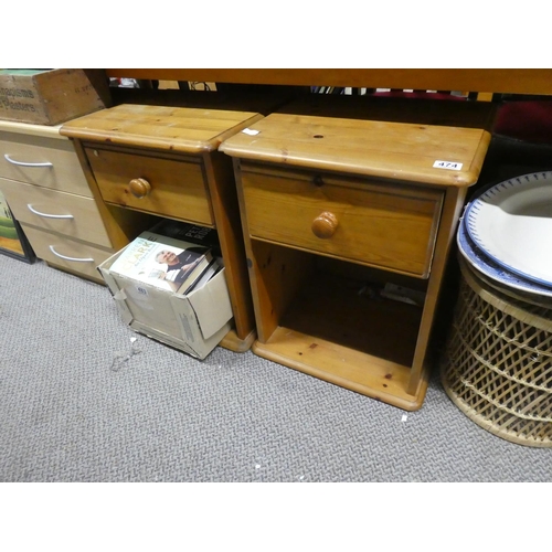 474 - A pair of pine bedside cabinets, each measuring 45x57x40cm.