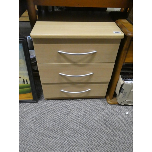 484 - A modern three drawer chest, measuring 48x55x43cm.