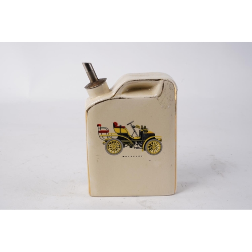 684 - A vintage ceramic 'Wolseley' hip flask - There are many good reasons for drinking and one's just ent... 