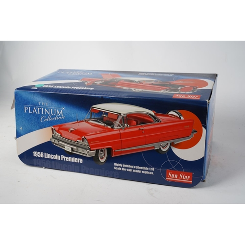 708 - A boxed Sun Star 'The Platinum Collection' 1956 Lincoln Premiere collectors car.