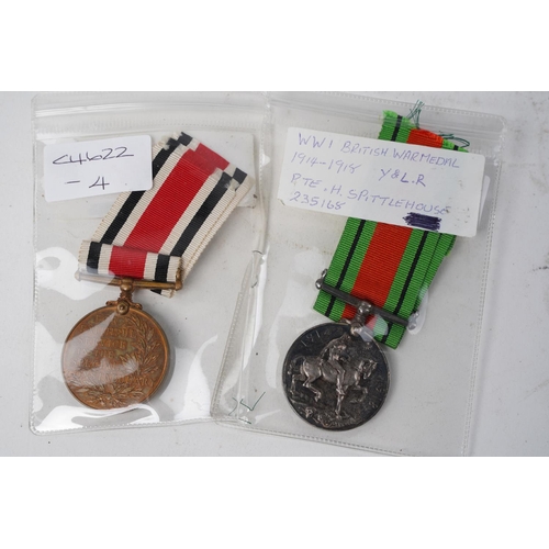 762 - A stunning WW1 Long Service Police medal 1914 - 1918 for John A Spittlehouse and a WW1 British War m... 