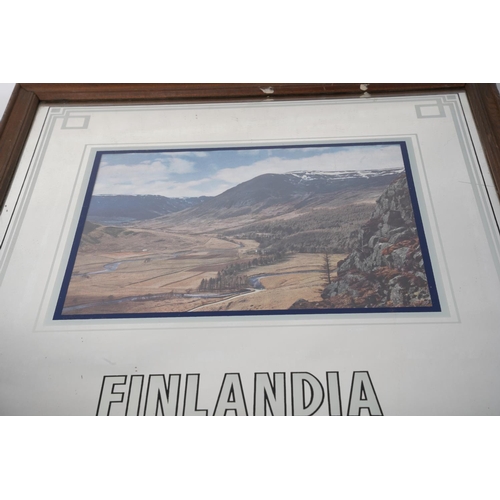 796 - A vintage framed Finlandia Vodka advertising mirror, measuring 40x60cm.