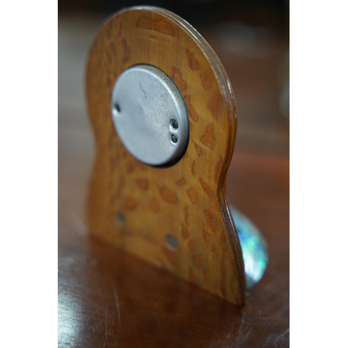 884 - A stunning vintage Ataahua Abalone shell and wooden cased barometer.