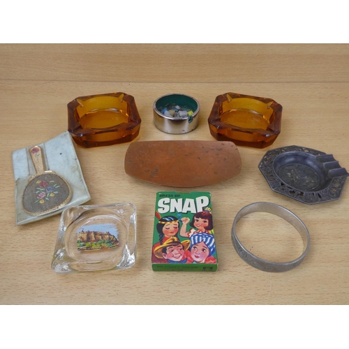 988 - A metal bangle, ashtrays and more.