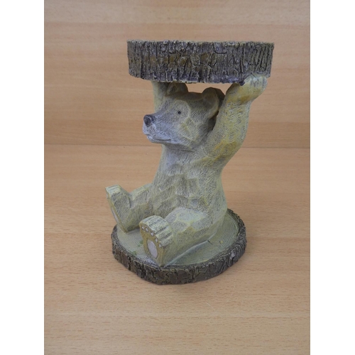 10 - A resin 'Bear' plant pot stand. 19x12cm.