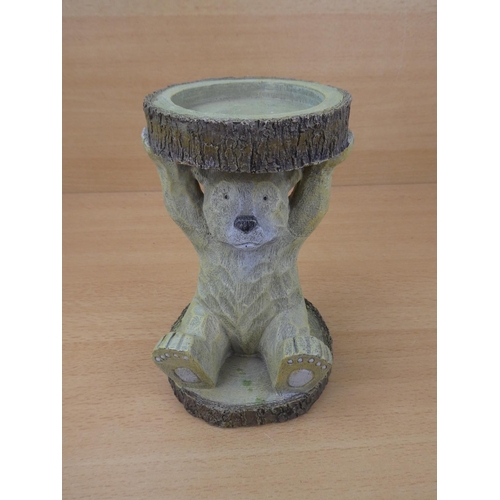 10 - A resin 'Bear' plant pot stand. 19x12cm.