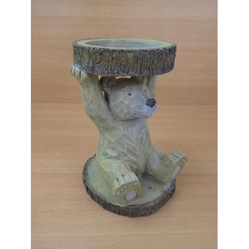 10 - A resin 'Bear' plant pot stand. 19x12cm.