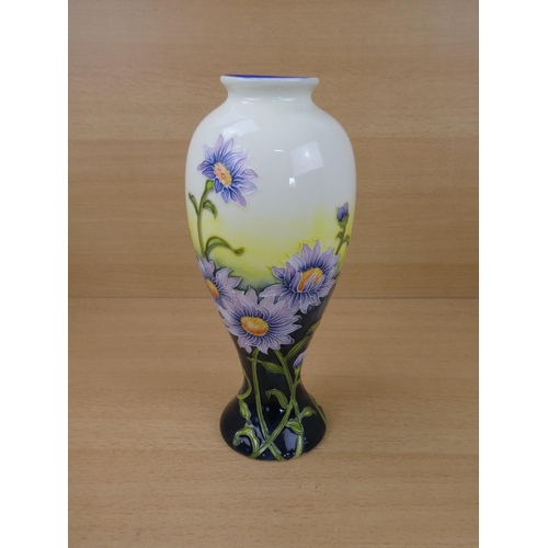 18 - A stunning hand painted Old Tupton Ware tubelined 'Lilac Daisy' Moorcroft style vase,  28cm tall.