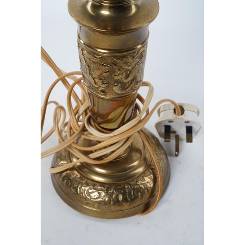 110 - A stunning heavy brass based table lamp base.