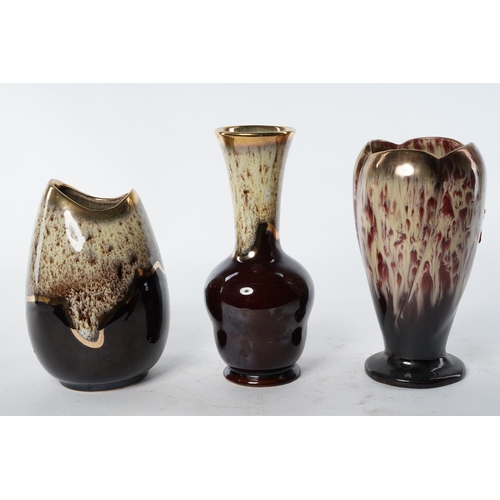 114 - Three vintage German pottery vases.