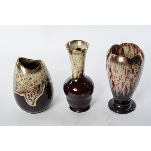 114 - Three vintage German pottery vases.