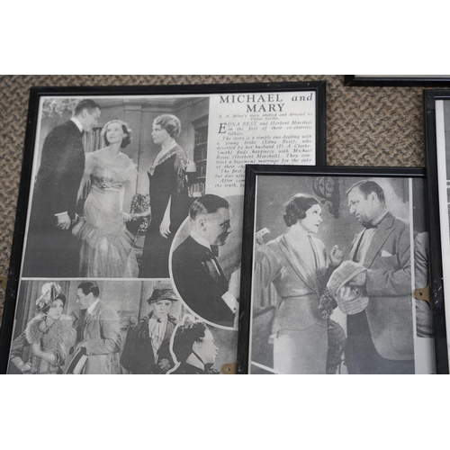 120 - A lot of vintage framed movie pictures, largest measuring 40x52cm.