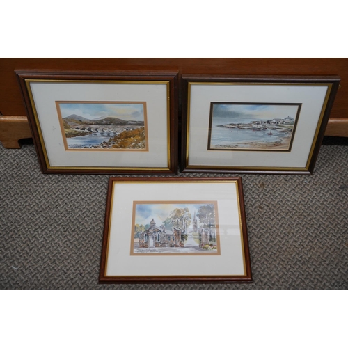 122 - Three framed limited edition prints by Martin Goode, each measuring 19x12cm.