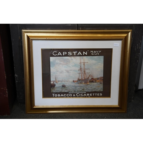 126 - A stunning gilt framed card advertising display for Capstan Navy Cut Tobacco & Cigarettes, measuring... 