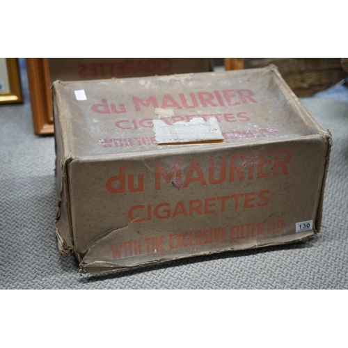 130 - A large vintage Du Maurier Cigarettes cardboard box, measuring 54x27x34cm.