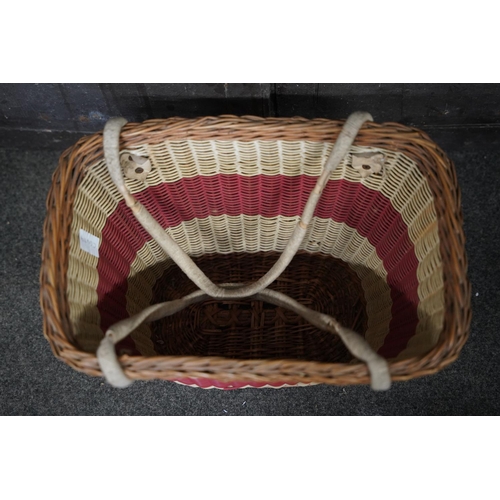 134 - A vintage rattan shopping basket.