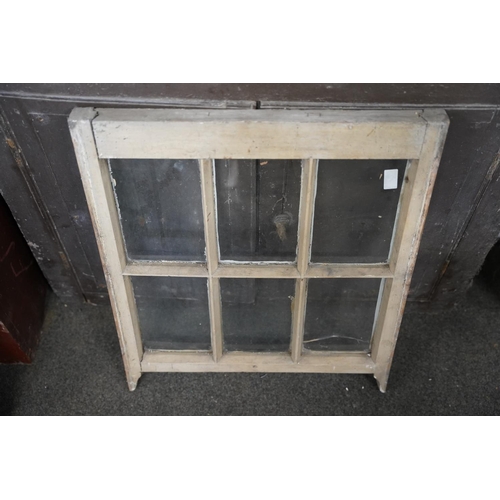 139 - An antique window panel (a/f), measuring 56x67cm.