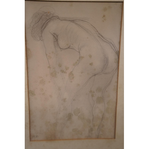 142 - A vintage framed Ganymed Facsimile print 'Nude' by Auguste Rodin measuring 19x30cm and another frame... 