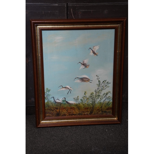 143 - A framed oil painting 'Home Coming' signed W Menary, measuring 38x48cm.