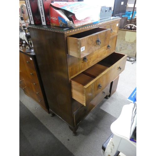 507 - A vintage chest of six drawers 'Gillespie & Woodside Ltd' House Furnishings, Belfast, measuring 85x1... 