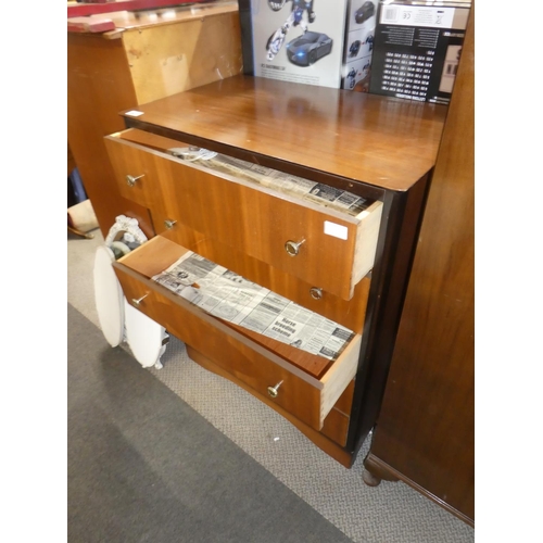 527 - A vintage chest of five drawers, measuring 73x92x44cm.