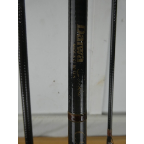 538 - A three piece Daiwa c98 salmon fly rod and bag.