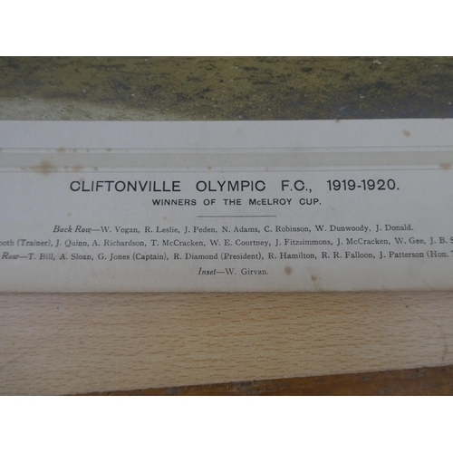 539 - An interesting lot of early sports and military photographs to include Cliftonville Olympic Football... 