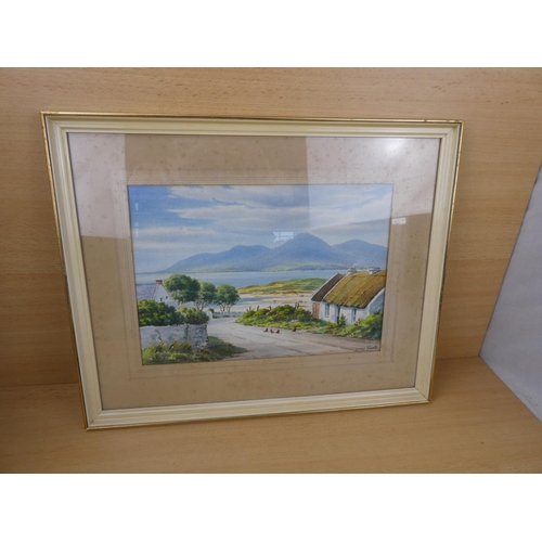 540 - An early framed watercolour 'The Mournes from Killough' by Irish artist George Farrell.