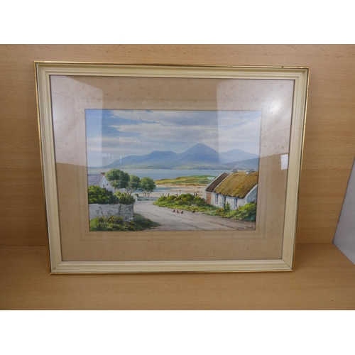 540 - An early framed watercolour 'The Mournes from Killough' by Irish artist George Farrell.