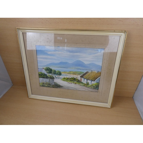 540 - An early framed watercolour 'The Mournes from Killough' by Irish artist George Farrell.