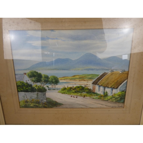 540 - An early framed watercolour 'The Mournes from Killough' by Irish artist George Farrell.