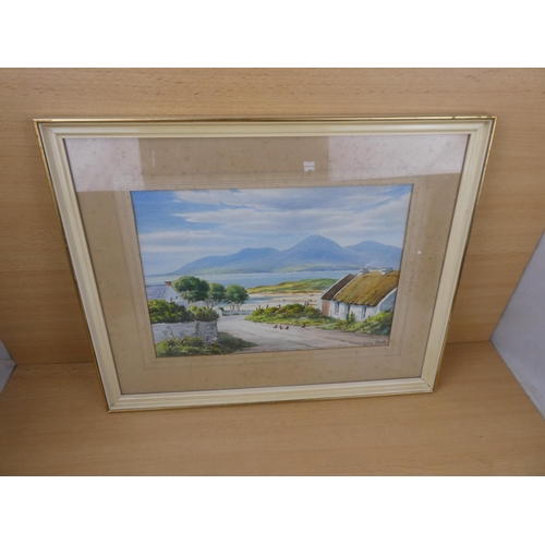 540 - An early framed watercolour 'The Mournes from Killough' by Irish artist George Farrell.