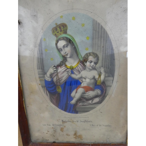 543 - An early framed religious print, measuring 24x34cm.