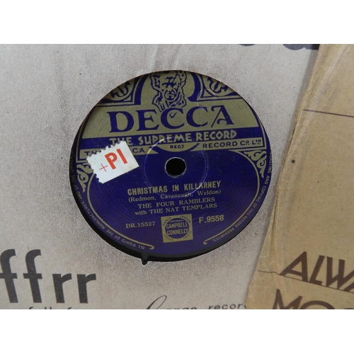 547 - An interesting collection of 78s/ records to include The Derry Train, The Golden Jubilee, The Orange... 