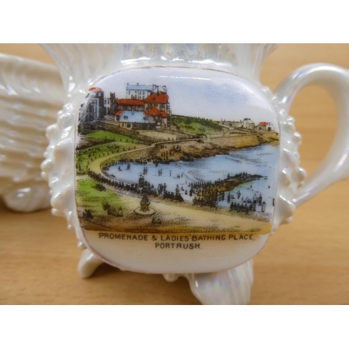 557 - A vintage Victoria 'Promenade & Ladies Bathing Place, Portrush milk jug and sugar bowl.